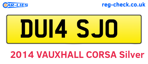 DU14SJO are the vehicle registration plates.