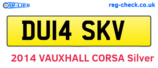 DU14SKV are the vehicle registration plates.