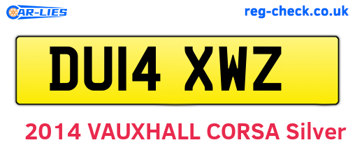 DU14XWZ are the vehicle registration plates.