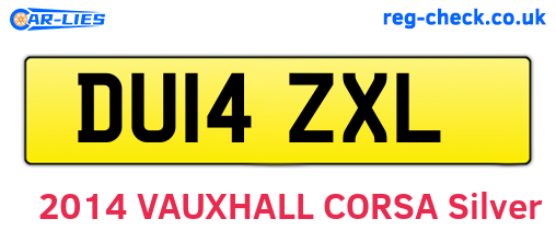 DU14ZXL are the vehicle registration plates.