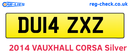 DU14ZXZ are the vehicle registration plates.