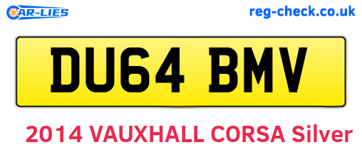 DU64BMV are the vehicle registration plates.