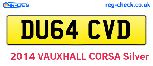 DU64CVD are the vehicle registration plates.