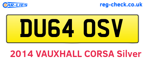 DU64OSV are the vehicle registration plates.