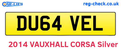 DU64VEL are the vehicle registration plates.