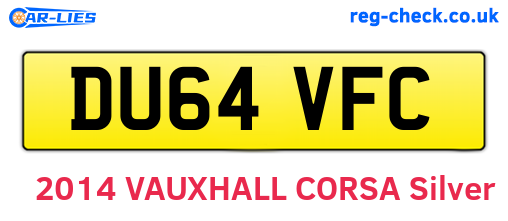 DU64VFC are the vehicle registration plates.