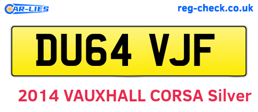 DU64VJF are the vehicle registration plates.