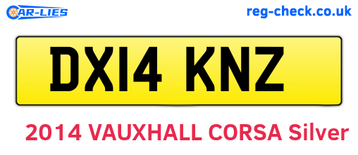 DX14KNZ are the vehicle registration plates.