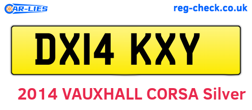 DX14KXY are the vehicle registration plates.