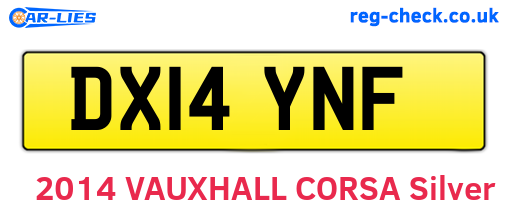 DX14YNF are the vehicle registration plates.