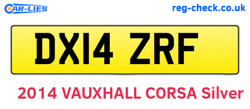 DX14ZRF are the vehicle registration plates.