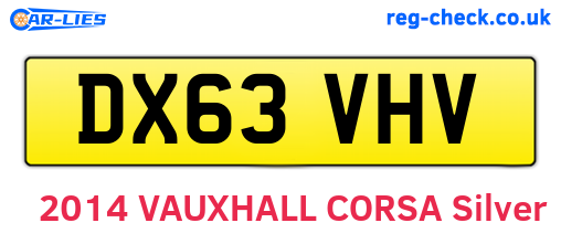 DX63VHV are the vehicle registration plates.