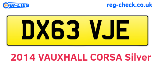 DX63VJE are the vehicle registration plates.