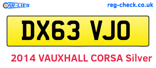 DX63VJO are the vehicle registration plates.