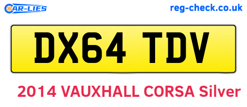DX64TDV are the vehicle registration plates.