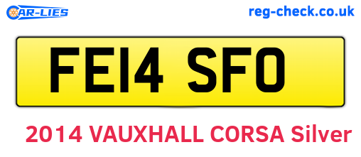 FE14SFO are the vehicle registration plates.