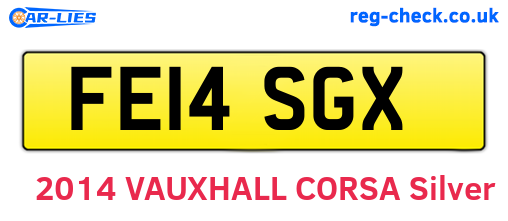 FE14SGX are the vehicle registration plates.
