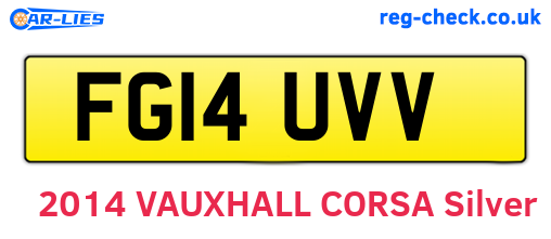 FG14UVV are the vehicle registration plates.