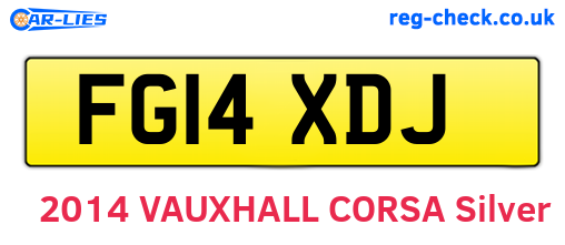 FG14XDJ are the vehicle registration plates.