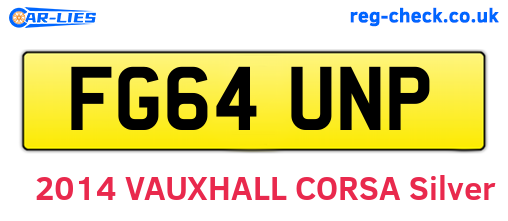 FG64UNP are the vehicle registration plates.