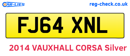 FJ64XNL are the vehicle registration plates.