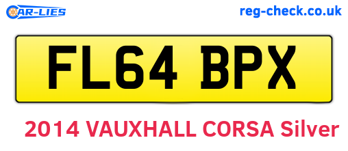 FL64BPX are the vehicle registration plates.