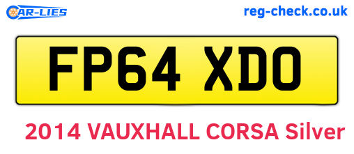 FP64XDO are the vehicle registration plates.