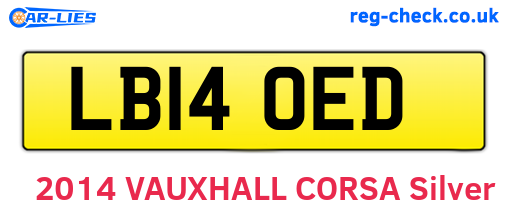 LB14OED are the vehicle registration plates.