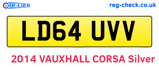 LD64UVV are the vehicle registration plates.