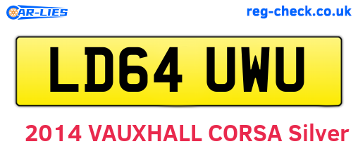 LD64UWU are the vehicle registration plates.