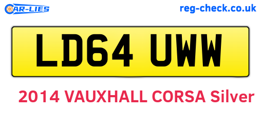 LD64UWW are the vehicle registration plates.