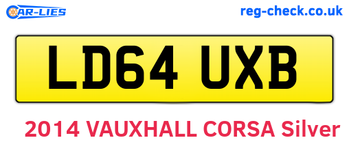 LD64UXB are the vehicle registration plates.