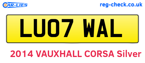 LU07WAL are the vehicle registration plates.