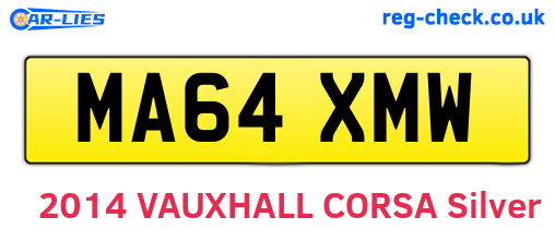 MA64XMW are the vehicle registration plates.