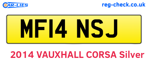 MF14NSJ are the vehicle registration plates.