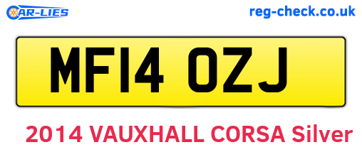 MF14OZJ are the vehicle registration plates.