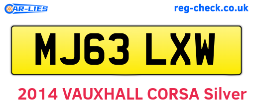 MJ63LXW are the vehicle registration plates.