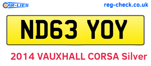 ND63YOY are the vehicle registration plates.