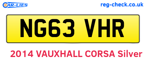 NG63VHR are the vehicle registration plates.