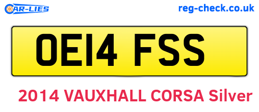 OE14FSS are the vehicle registration plates.