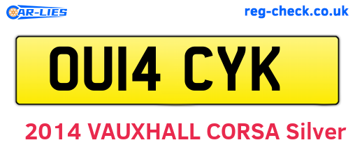 OU14CYK are the vehicle registration plates.