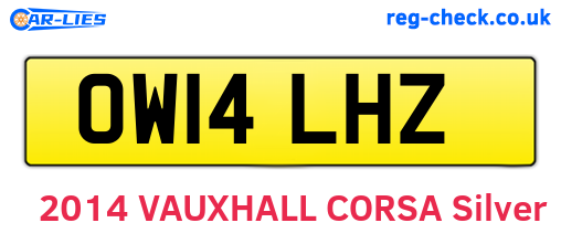 OW14LHZ are the vehicle registration plates.