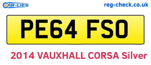PE64FSO are the vehicle registration plates.