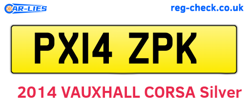 PX14ZPK are the vehicle registration plates.