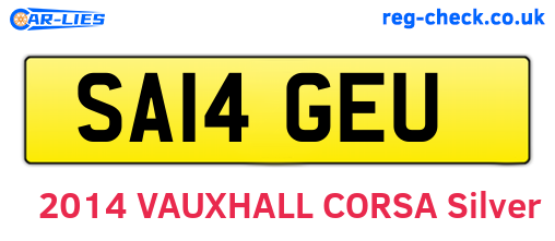SA14GEU are the vehicle registration plates.