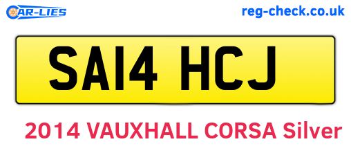 SA14HCJ are the vehicle registration plates.