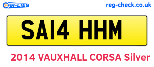 SA14HHM are the vehicle registration plates.