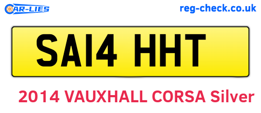 SA14HHT are the vehicle registration plates.