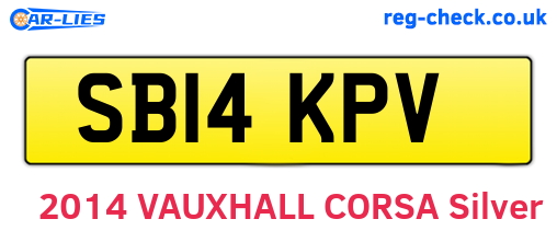 SB14KPV are the vehicle registration plates.