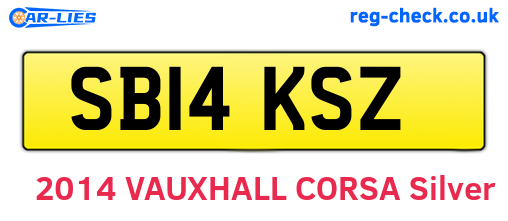 SB14KSZ are the vehicle registration plates.